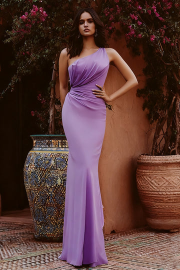 Mermaid One Shoulder Ruched Tahiti Evening Dress